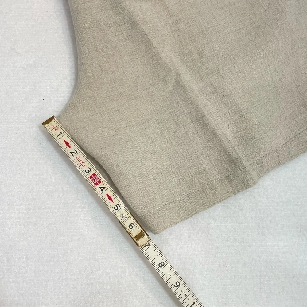 Territory Ahead 100% Linen flat front stretch waist men’s beige shorts, Sz 42‍‍‍